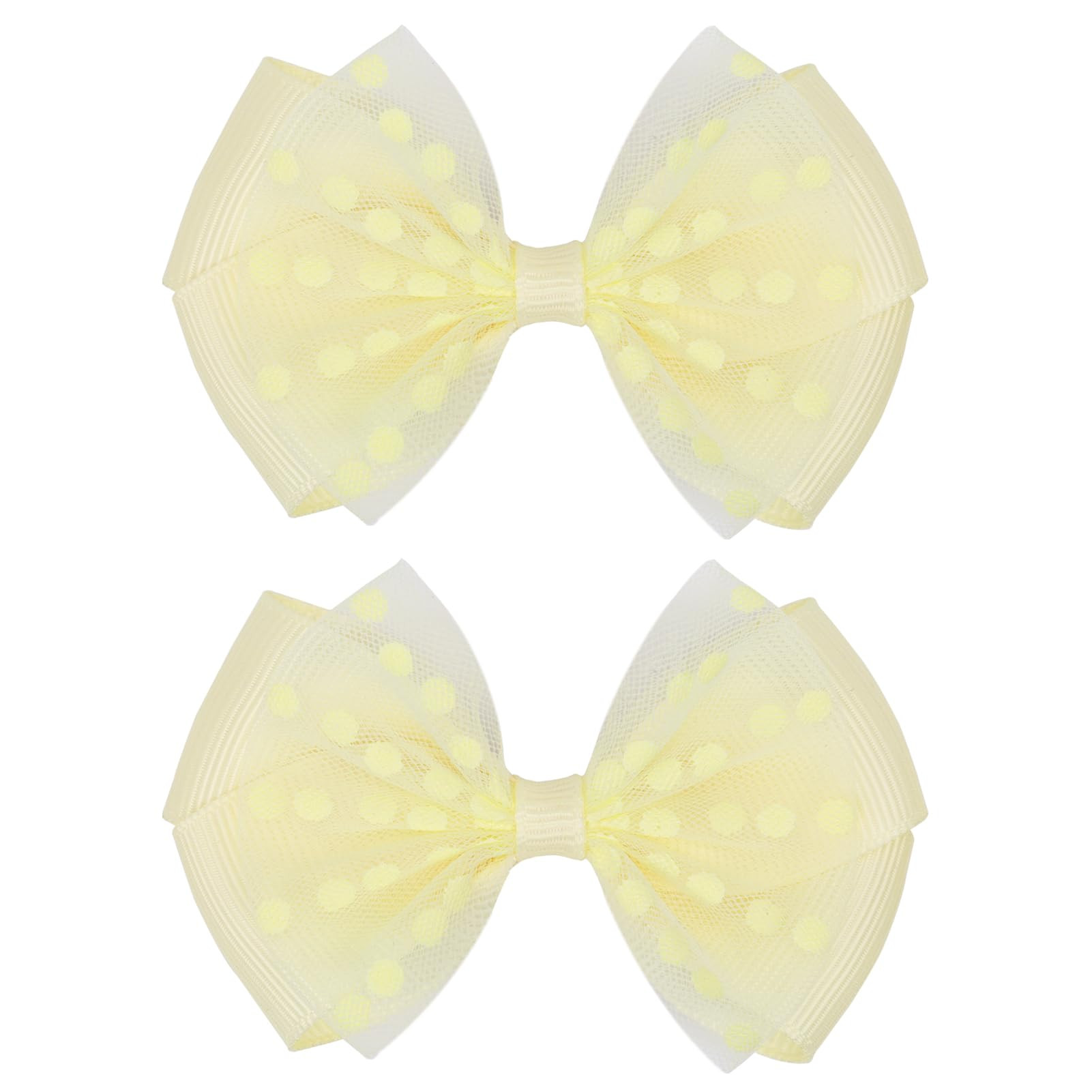 Tiny 3 Inch Dot Organza Double Hair Bow Clips - Cute Lined Boutique Alligator Hairpin for Girls, ... | Amazon (US)