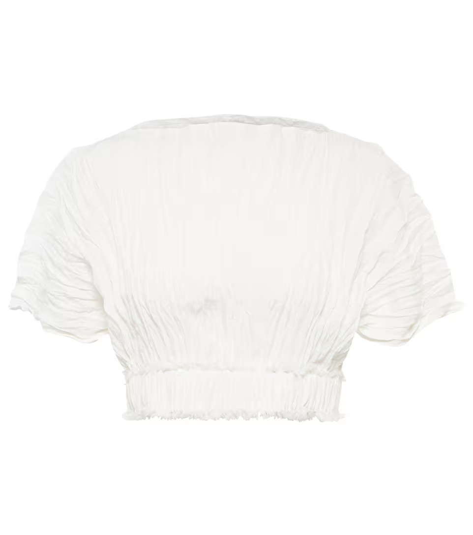 Crinkled silk crop top | Mytheresa (US/CA)