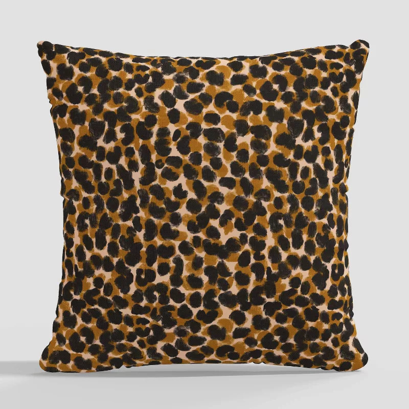 Leopard Print Square Throw Pillow by Kendra Dandy Dark Yellow - Cloth & Company | Target