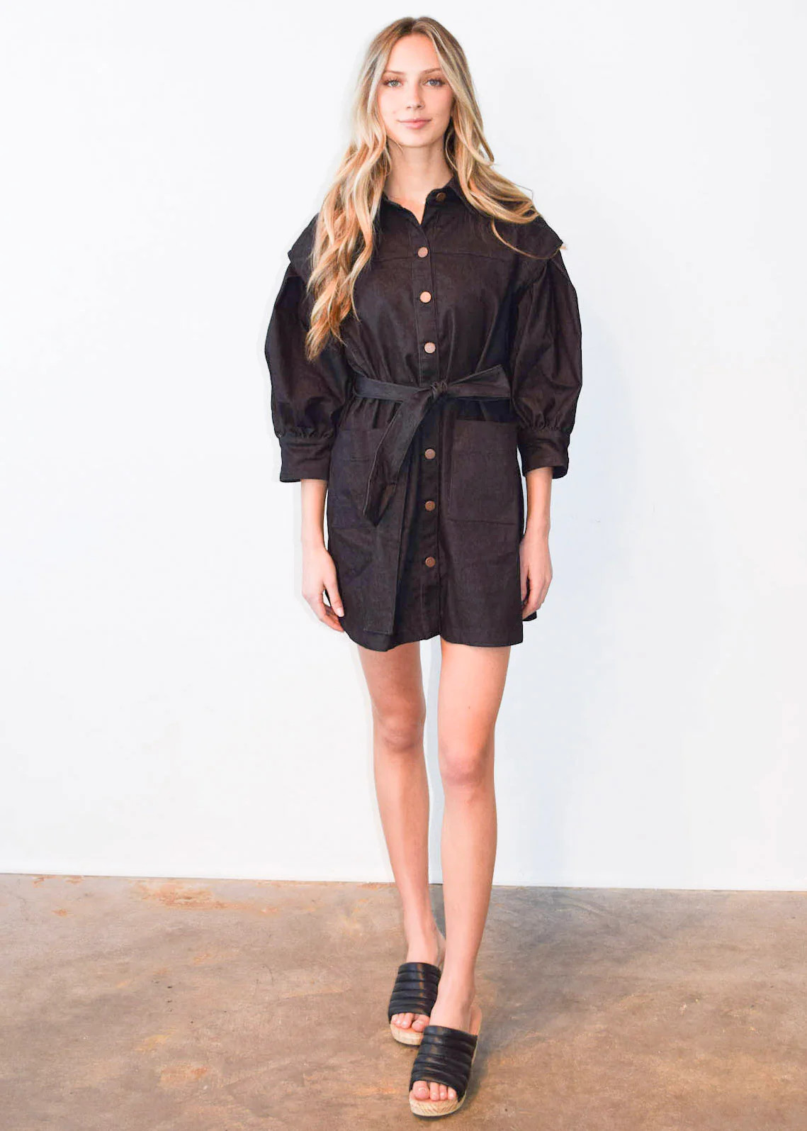 Never A Wallflower | Denim Dress Black Denim | Never A Wallflower