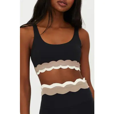Beach Riot Marin Scallop Trim Sports Bra in Mystic Colorblock at Nordstrom, Size Large | Nordstrom