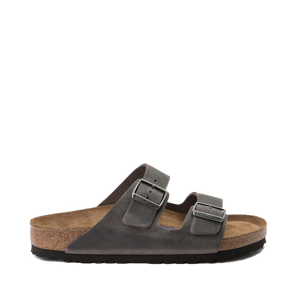 Mens Birkenstock Arizona Soft Footbed Sandal - Iron | Journeys