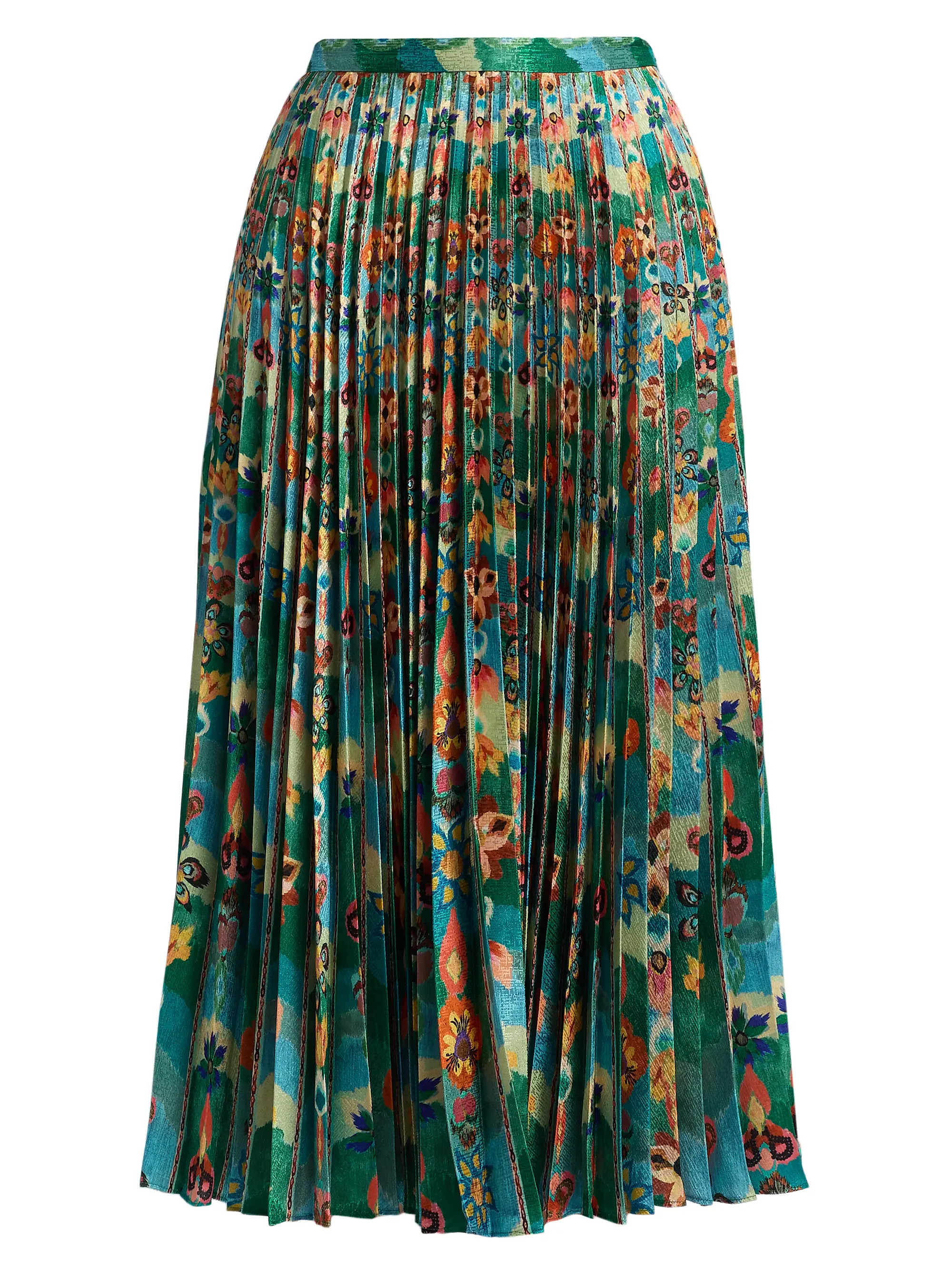 Saloni Kim Floral Pleated Midi-Skirt | Saks Fifth Avenue | Saks Fifth Avenue