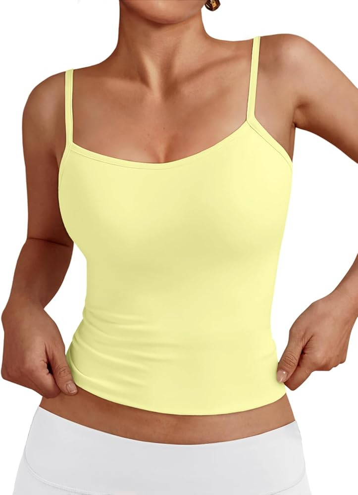 Trendy Queen Womens Adjustable Camisole Sleeveless Square Neck Spaghetti Strap Tank Tops Basic Sh... | Amazon (US)