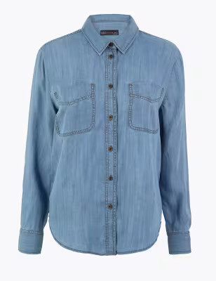 Tencel ™ Denim Patch Pocket Shirt | M&S Collection | M&S | Marks & Spencer (UK)
