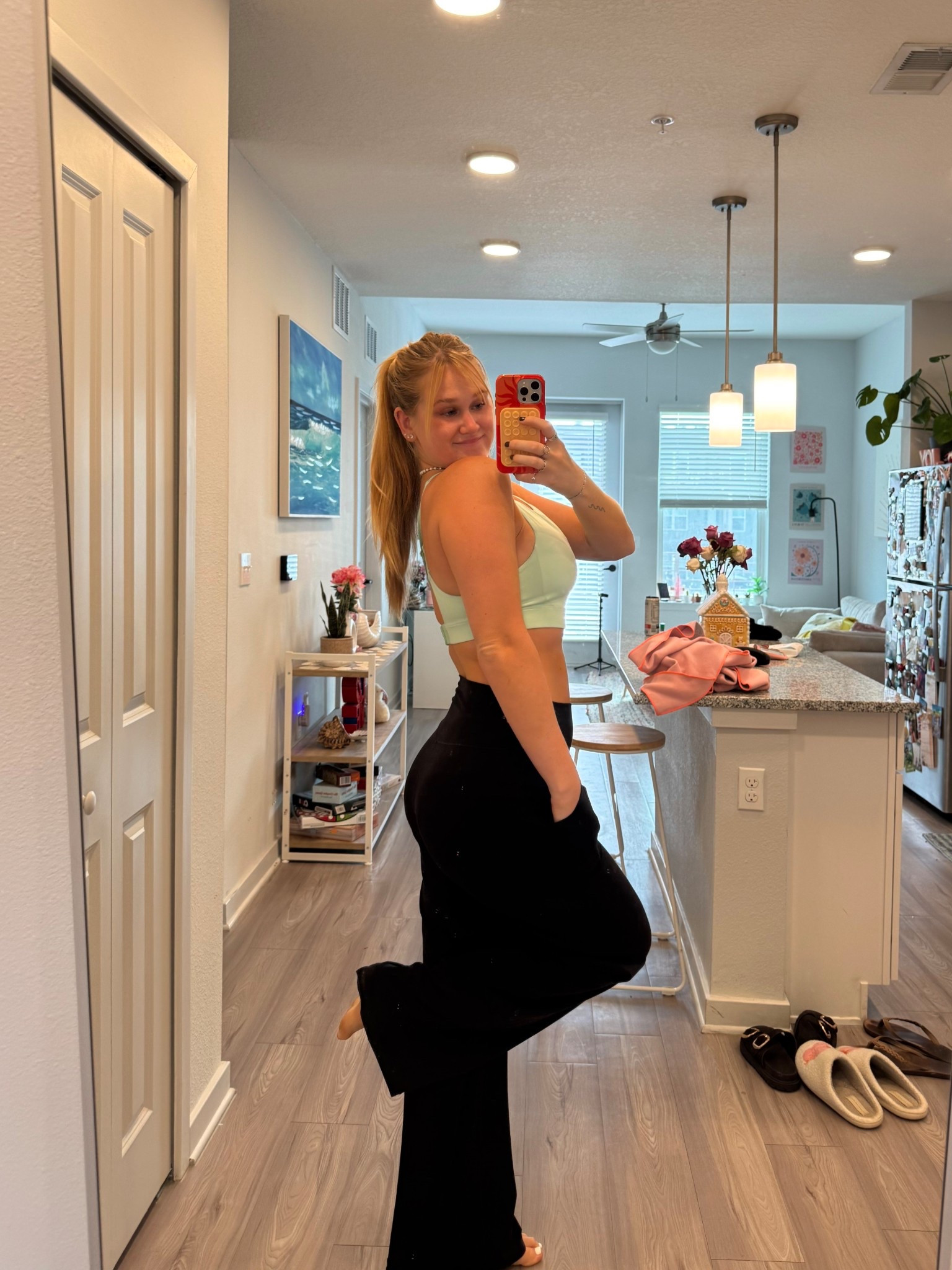 best pants ever. comfy high waisted flare yoga pants with POCKETS?!!! 🥰🥰 i love them sm 

#LTKfitnessgoals #LTKGiftGuide #LTKActive
