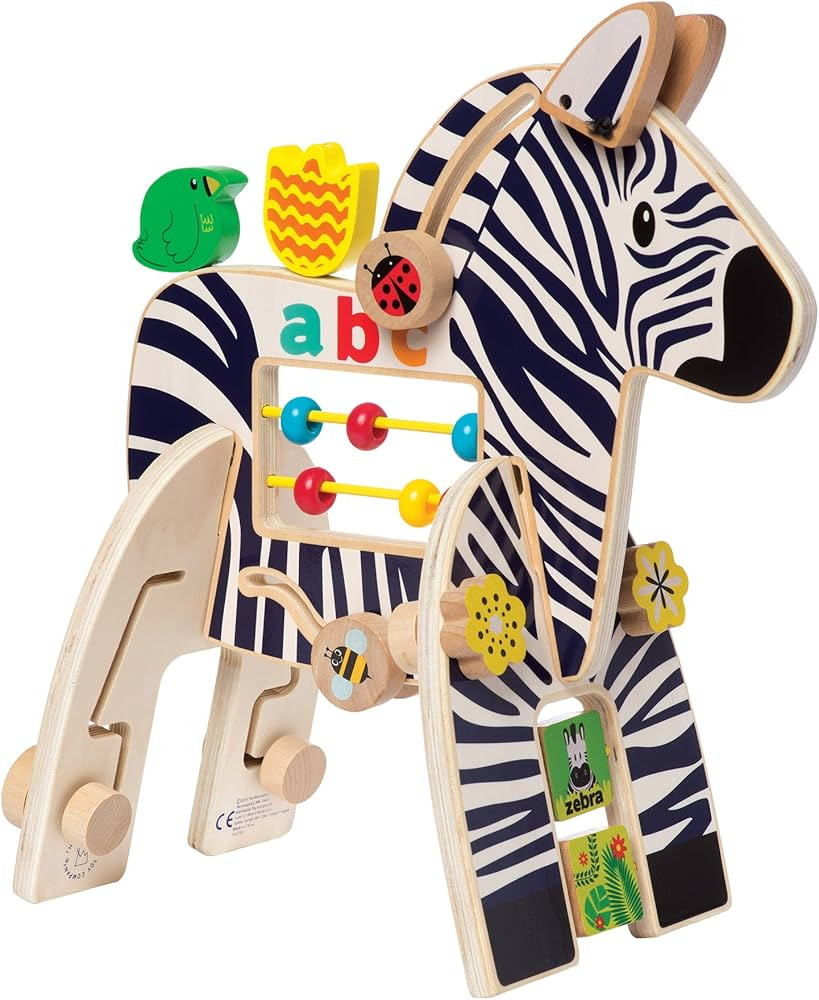 Manhattan Toy Safari Zebra Wooden Toddler Activity Toy | Amazon (US)