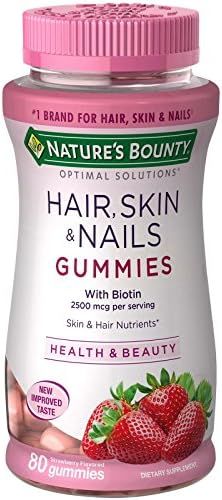 Natures Bounty Optimal Solutions Hair, Skin and Nails Gummies, 80 Count | Amazon (US)