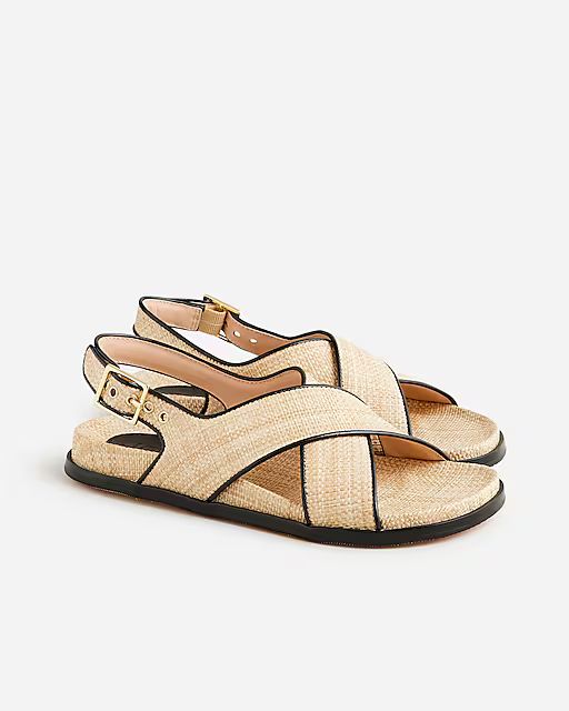 Colbie crisscross slingback sandals in raffia | J.Crew US