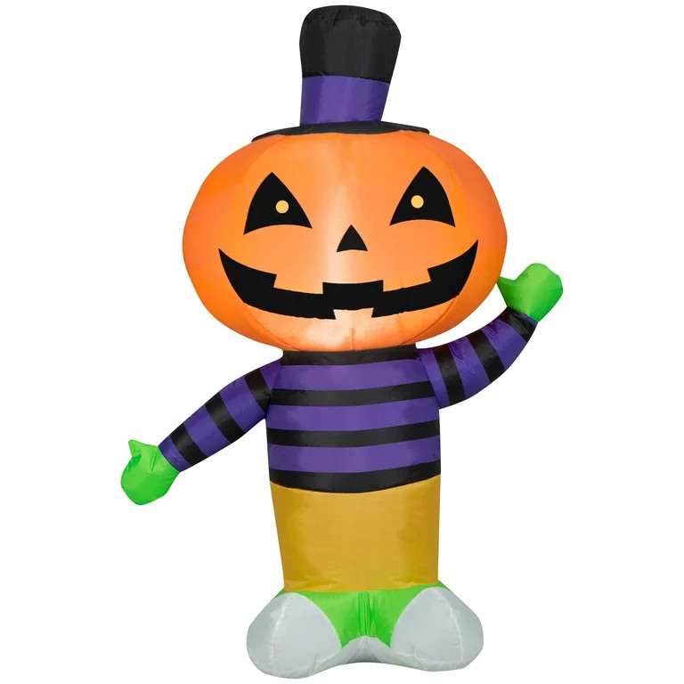 Airblown Inflatables Pumpkin Boy w/ Striped Shirt - Walmart.com | Walmart (US)
