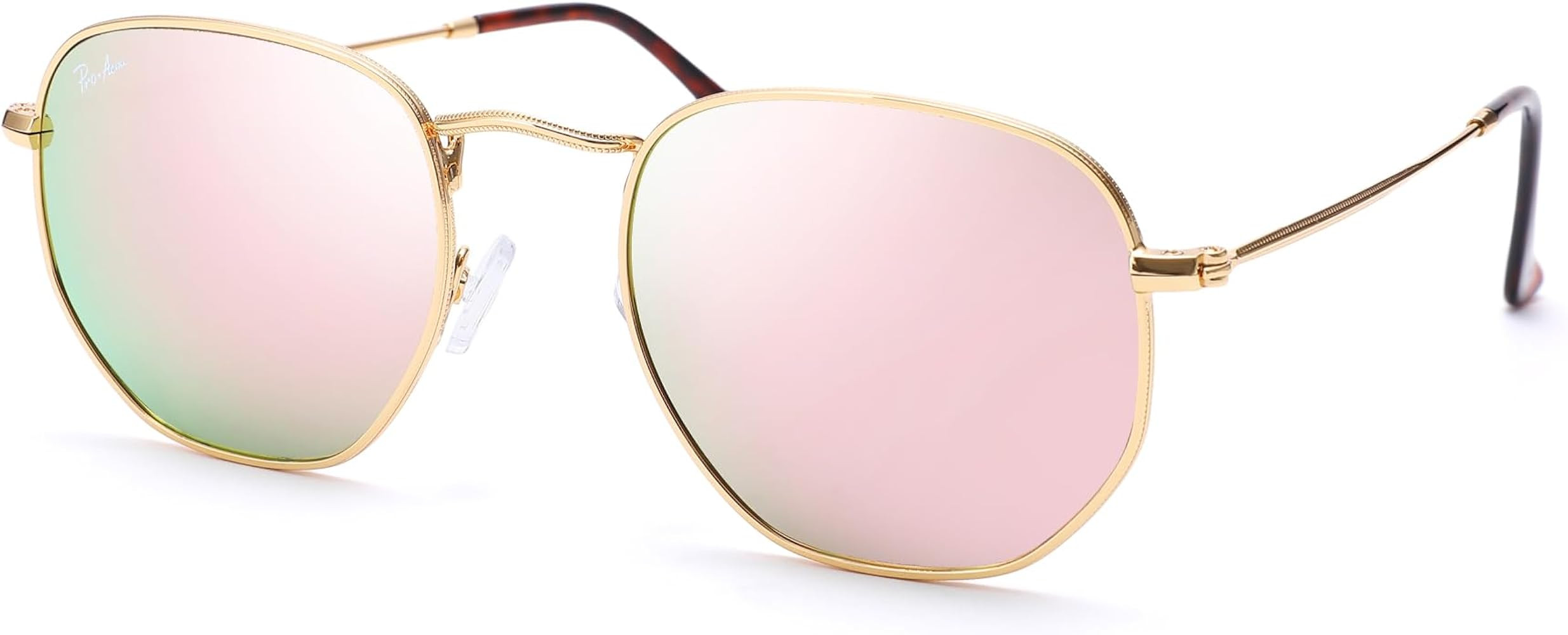 Pro Acme Small Square Sunglasses for Women Men 100% Real Glass Lens Hexagonal Frame | Amazon (US)