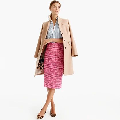 Pencil skirt in pink houndstooth | J.Crew US