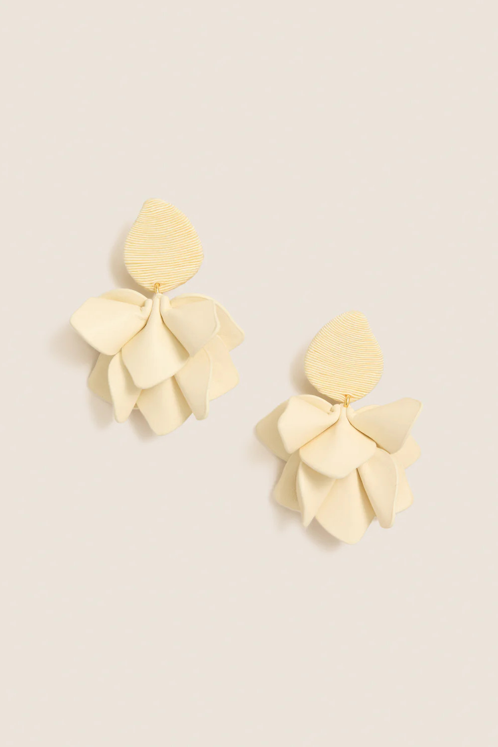 Cream Silk and Leather Orchid Earring | Tuckernuck (US)