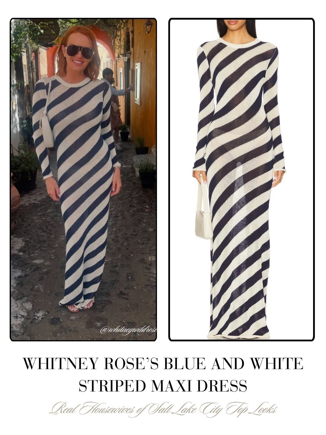 Whitney Rose’s Blue and White Striped Maxi Dress 📸 = @whitneywildrose
