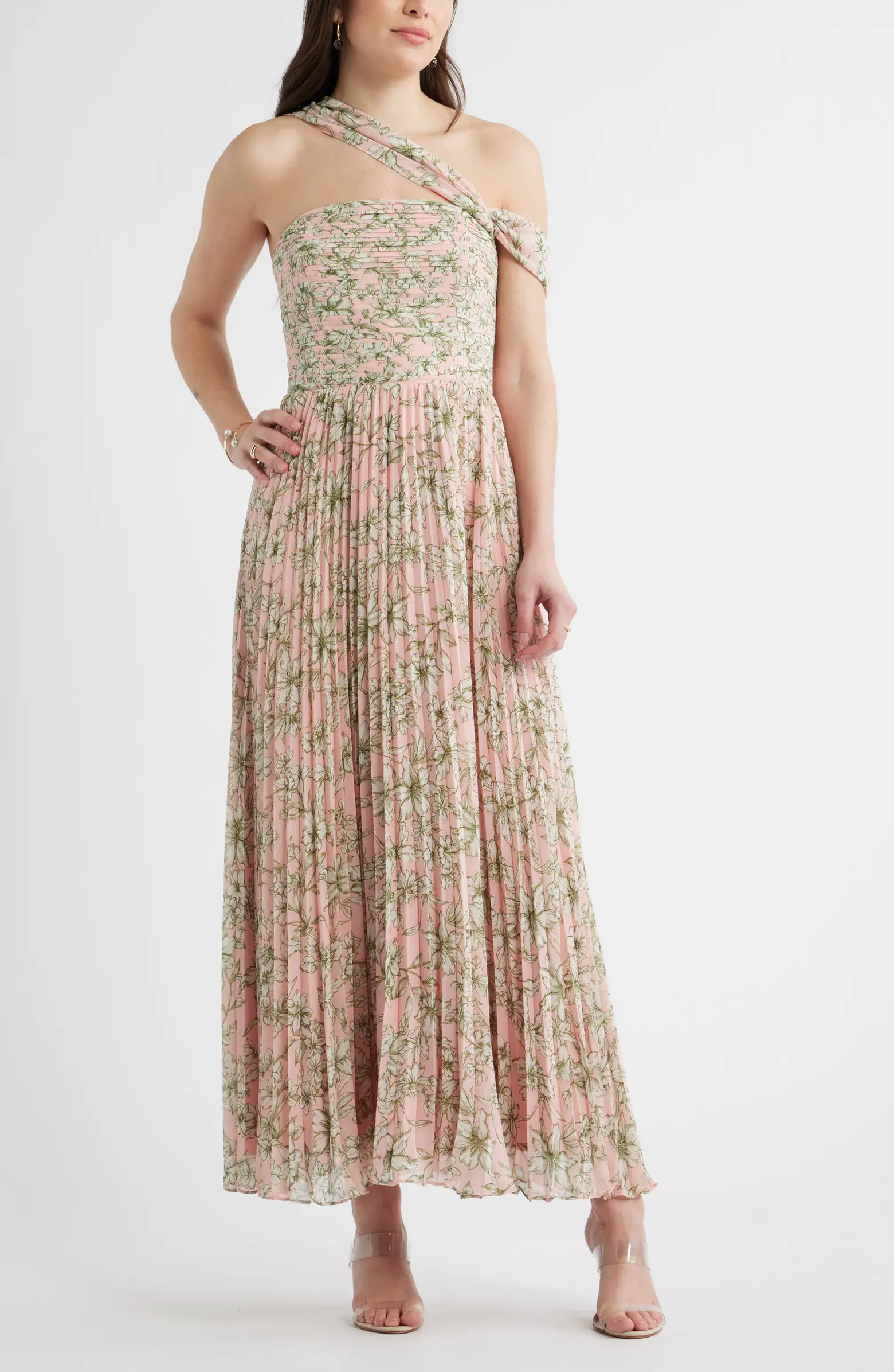 Chelsea28 Pleated One-Shoulder Maxi Dress | Nordstrom | Nordstrom