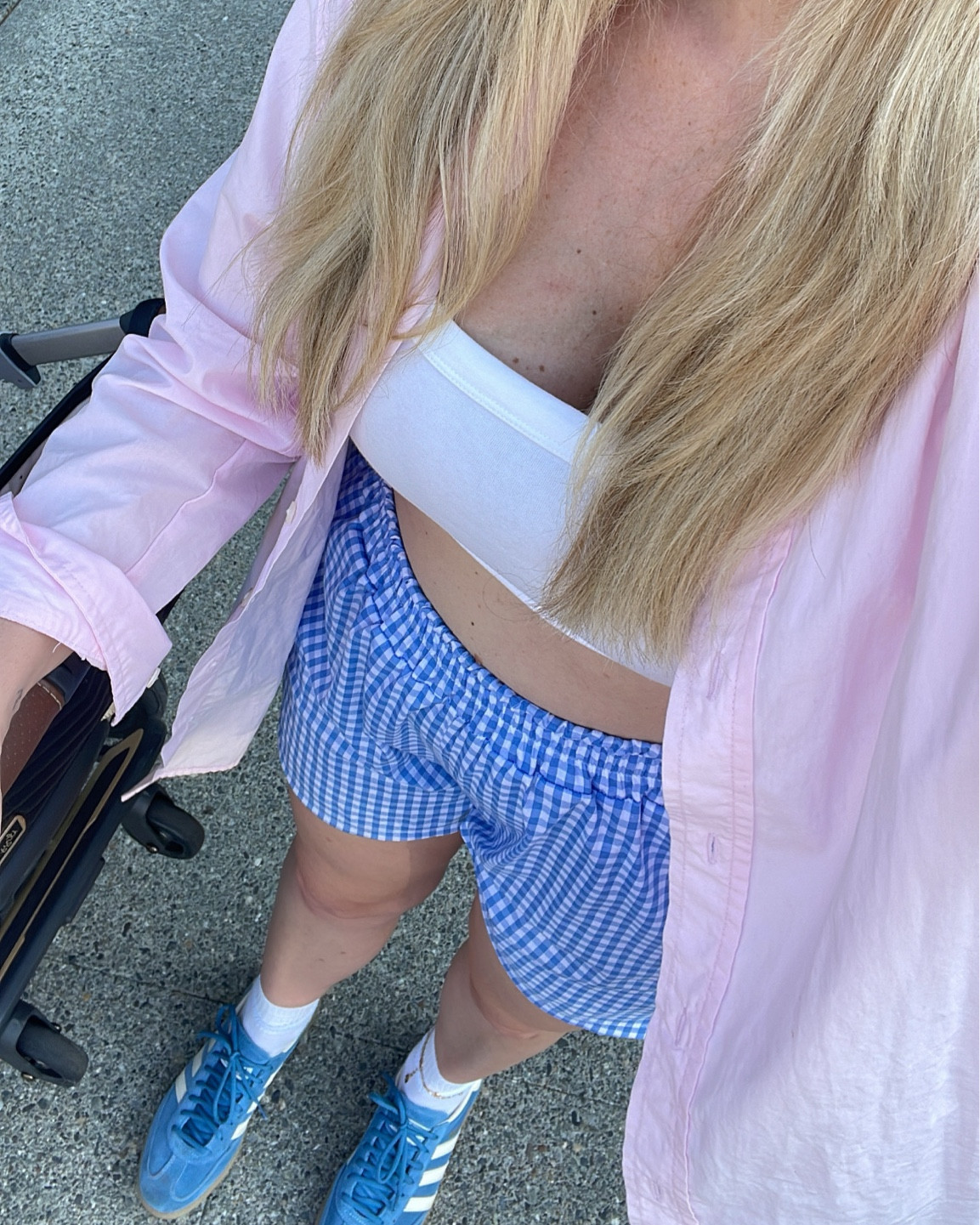 Summer casual outfit - perfect for busy toddler moms!! - boxer short trend - boxer shorts - adidas - sneakers - mom outfit 

#LTKStyleTip #LTKFindsUnder50 #LTKFindsUnder100