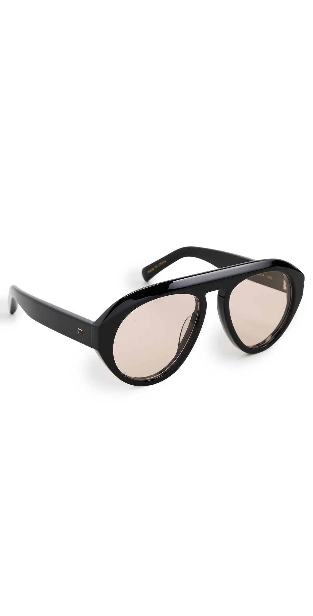 Elisa Johnson Val Sunglasses Gloss Black One Size | Shopbop