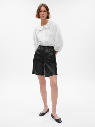 10" High Rise Stride Vegan Leather Bermuda Shorts | Gap (US)
