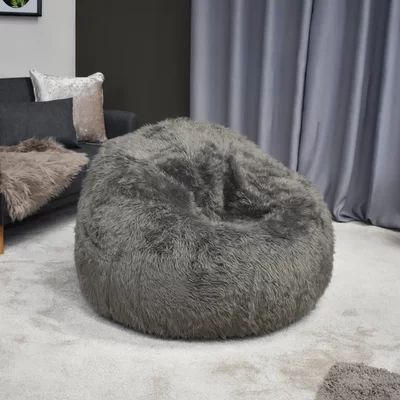 Large Faux Fur Bean Bag Cover Arlmont & Co. Upholstery Color: Gray | Wayfair North America