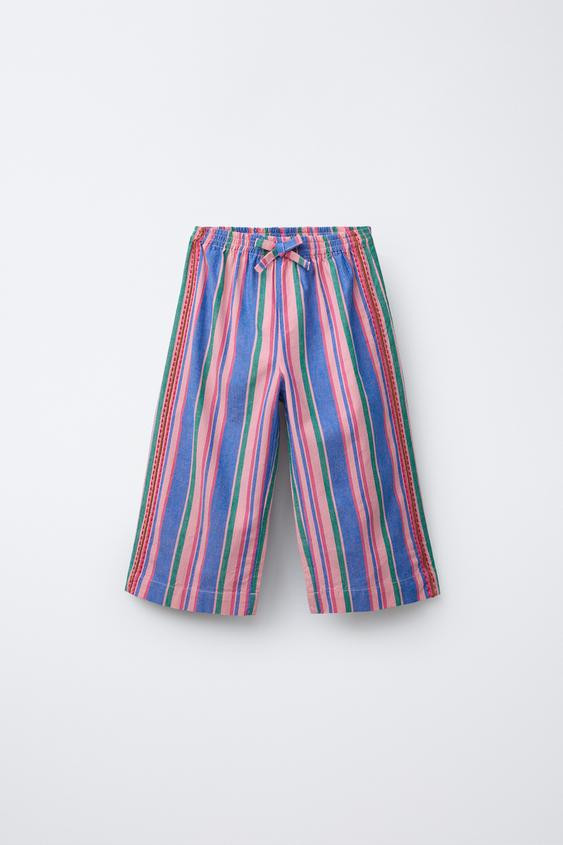 STRIPED STRAIGHT LEG PANTS | Zara US