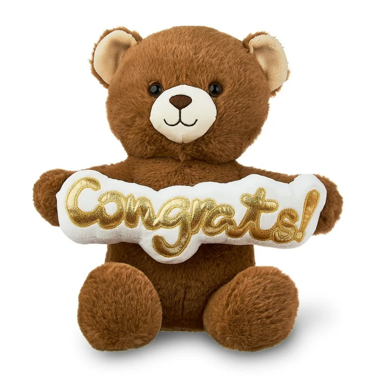 Congrats Gift Card Holder Bear Plush, Tan, 10.5", by Way To Celebrate | Walmart (US)