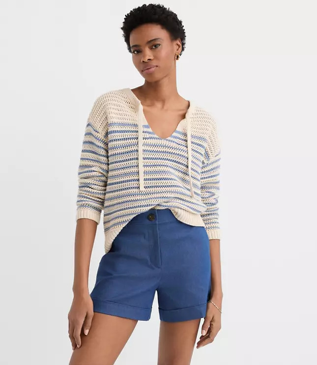 Cuffed Shorts in Refined Denim | LOFT
