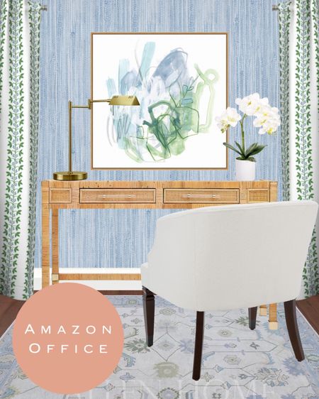 #founditonamazon
Amazon home finds; rattan desk; interior design inspo; pharmacy lamp; custom drapes; oushak rug; grasscloth wallpaper 

#LTKFind #LTKhome