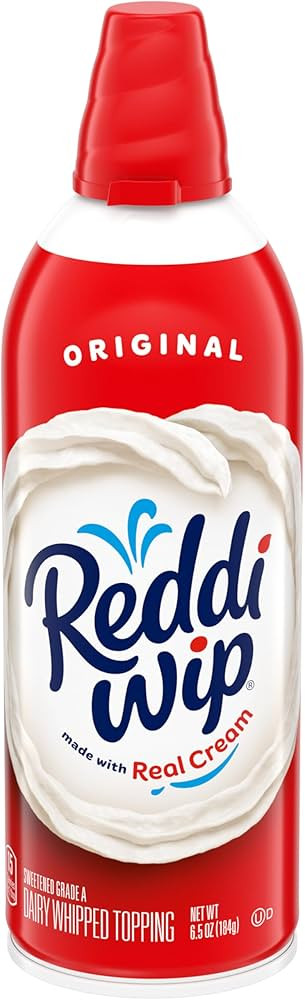 Reddi-wip Original Whipped Dairy Cream Topping, Keto Friendly, 6.5 oz | Amazon (US)