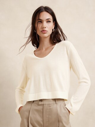 Merino Wool Cropped Sweater | Banana Republic Factory