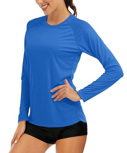 MAGCOMSEN Women's Long Sleeve Sun Protection Shirts - Lightweight, UV Protection, Summer T-Shirts in Blue, Green | Amazon (US)