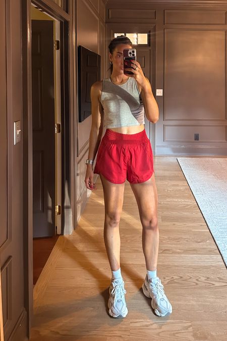 Shorts come in FORTY (yes, 40) different colors and are $25 on Amazon! Love that they have a liner and are flowy enough for my long walks. My gray cropped tank is from Girlfriend Collective and wearing my fav stance ankle socks and new balance 9060s. 

#LTKshoecrush #LTKfindsunder50 #LTKfitness