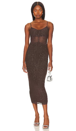 Lupita Dress in Java | Midi Wedding Guest Dress Midi Summer Dress Brown Midi Dress | Revolve Clothing (Global)