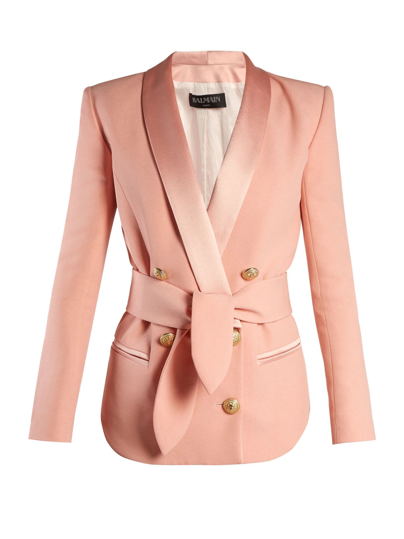 Double-breasted belted crepe blazer | Matches (US)
