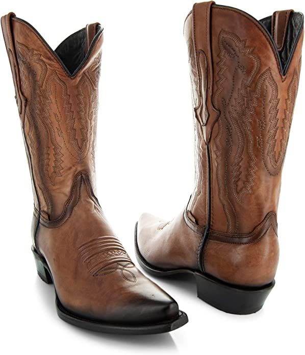 Soto Boots Mens Burnished Snip Toe Cowboy Boots H50030 | Amazon (US)