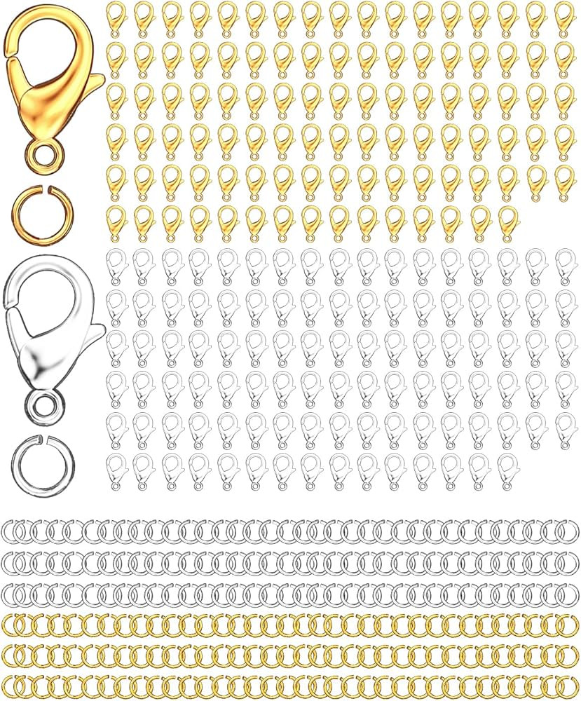 700 Pieces Lobster Claw Clasps and Open Jump Rings Set,Lobster Clasps for Jewelry Making Necklace... | Amazon (US)