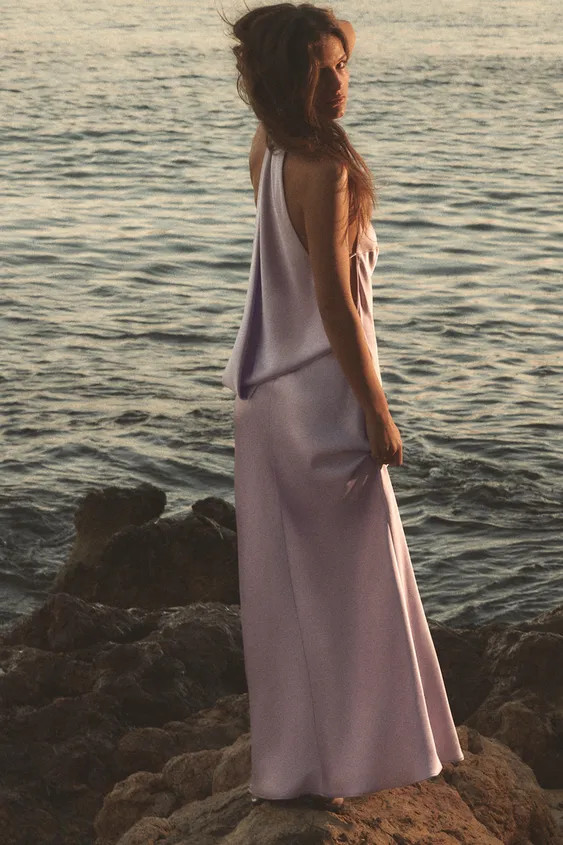SATIN HALTERNECK DRESS | Zara UK
