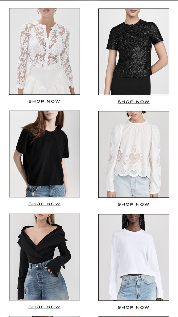 Tops edit! Shopbop style event starts today, up to 25% off. 