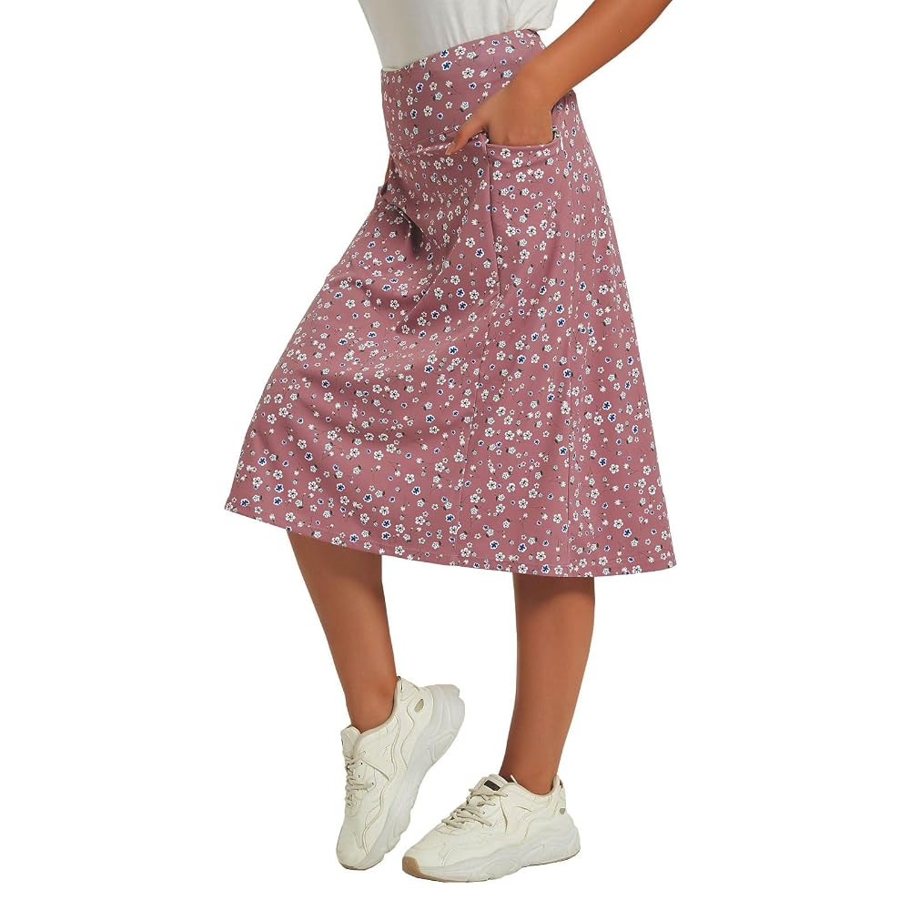NOOYME 28" Skorts for Women with 3 Pockets Modest Knee Length Athletic Midi Skirts | Amazon (US)