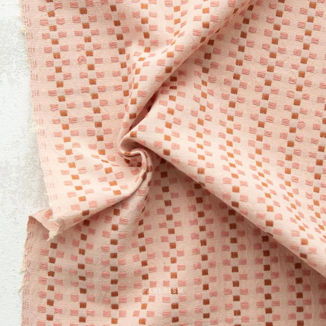 Basket Weave SOFT PINK - Canyon Springs | Fableism Supply Co - Yarn Dyed Woven, Stripe Fabric, Co... | Etsy (US)