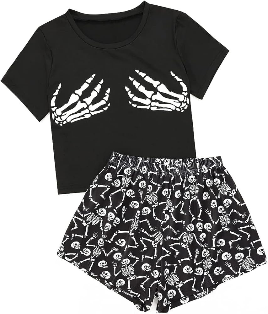 Laqeyko Cute Pajamas for Women Shorts Set Short Sleeve Tops and Shorts Pjs Sets Nightwear Sleepwe... | Amazon (US)