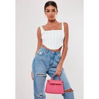 White Satin Corset Top | Missguided (US & CA)