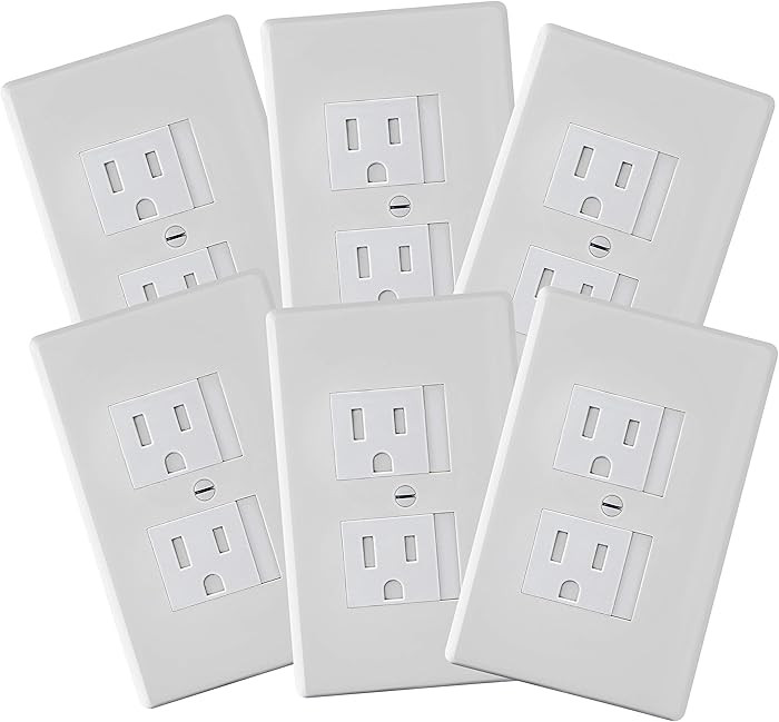 6-Pack Safety Innovations Self-Closing Outlet Covers (For Center Screw Outlets Only) - Measures 3... | Amazon (US)