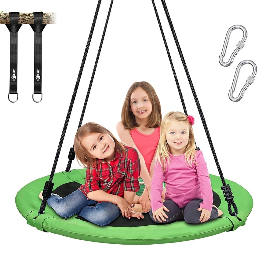 Trekassy 700lb 40 Inch Saucer Tree Swing for Kids Adults Outdoor 900D Oxford Waterproof with 2pcs... | Amazon (US)