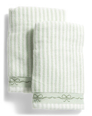 2pk Bow Wave Striped Hand Towels | Marshalls