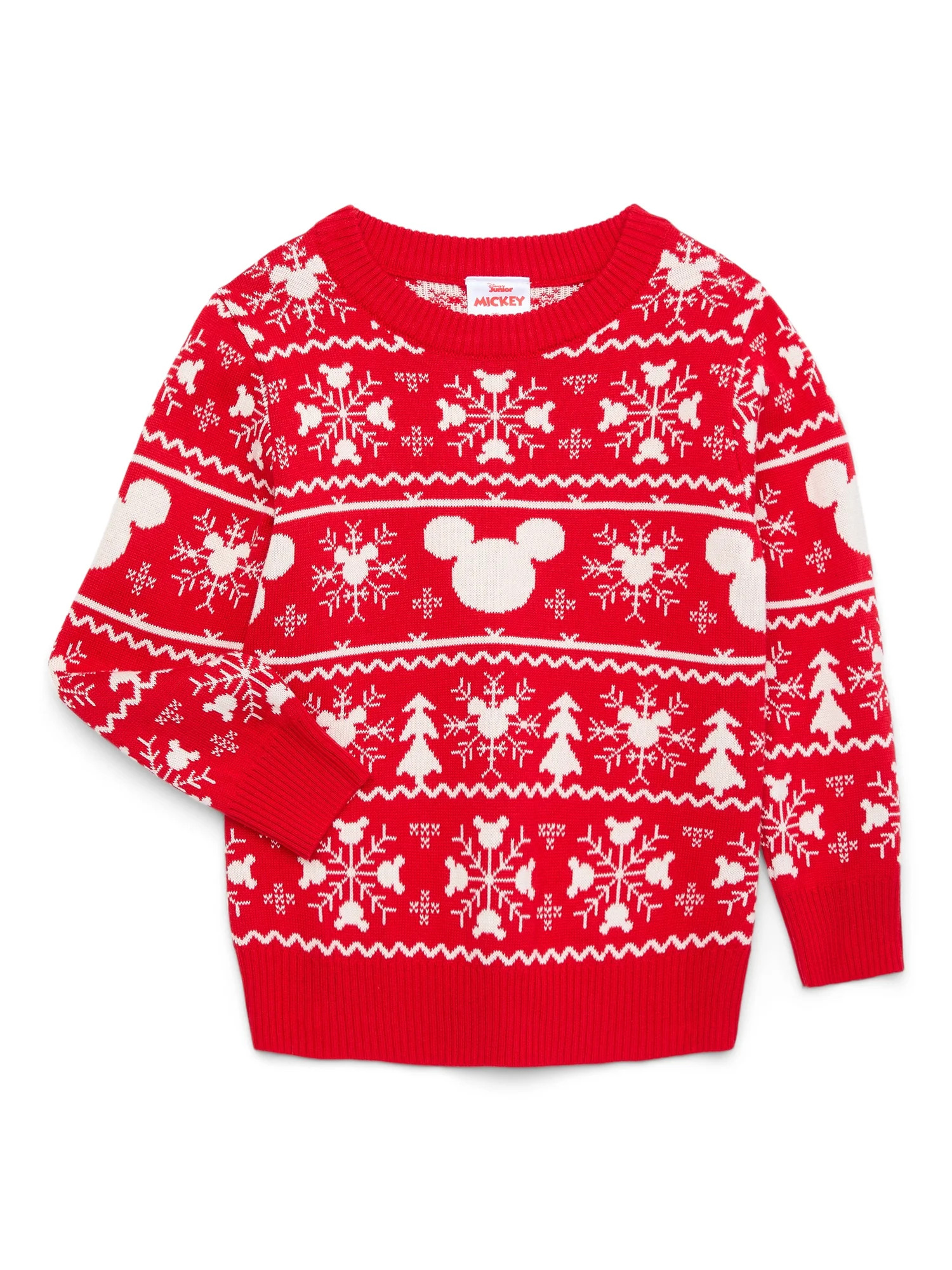 Mickey Mouse Toddler Boy Holiday Sweater with Long Sleeves, Sizes 12M-5T | Walmart (US)