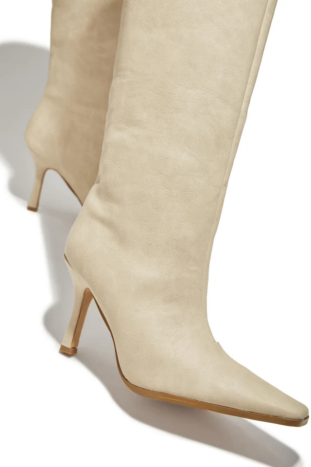 Miss Lola | Kianza Bone Heel Boots | MISS LOLA