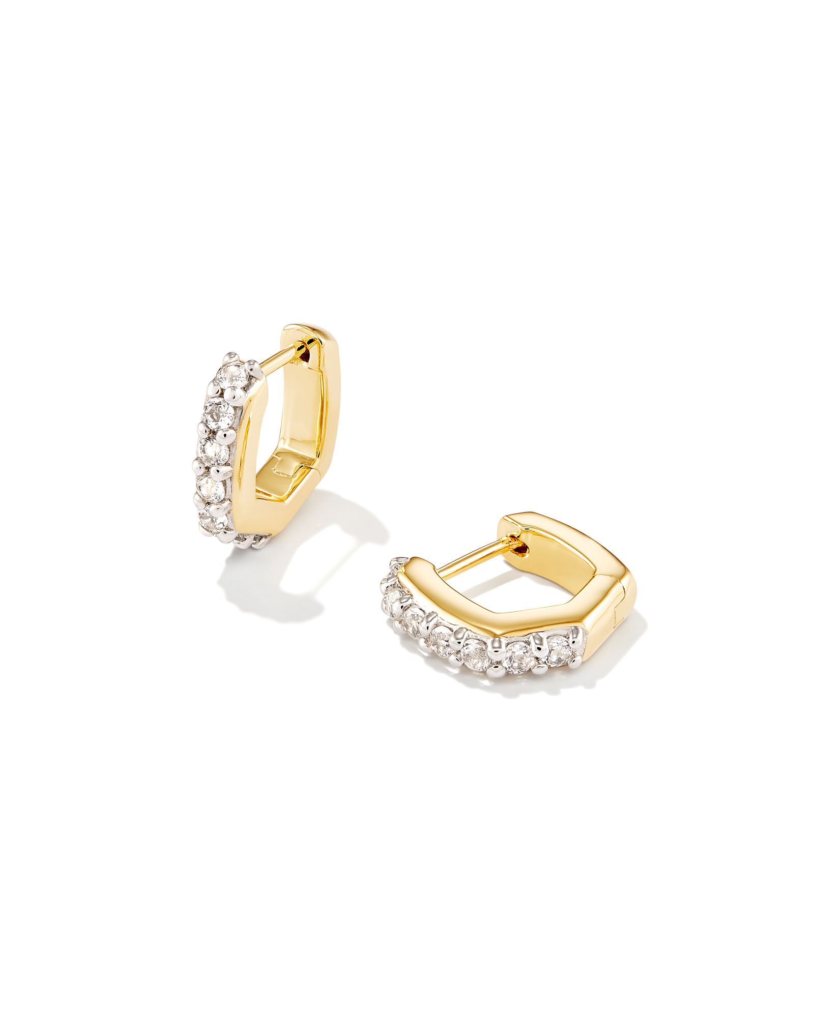 Davie 18k Gold Vermeil Huggie Earrings in White Topaz | Kendra Scott | Kendra Scott