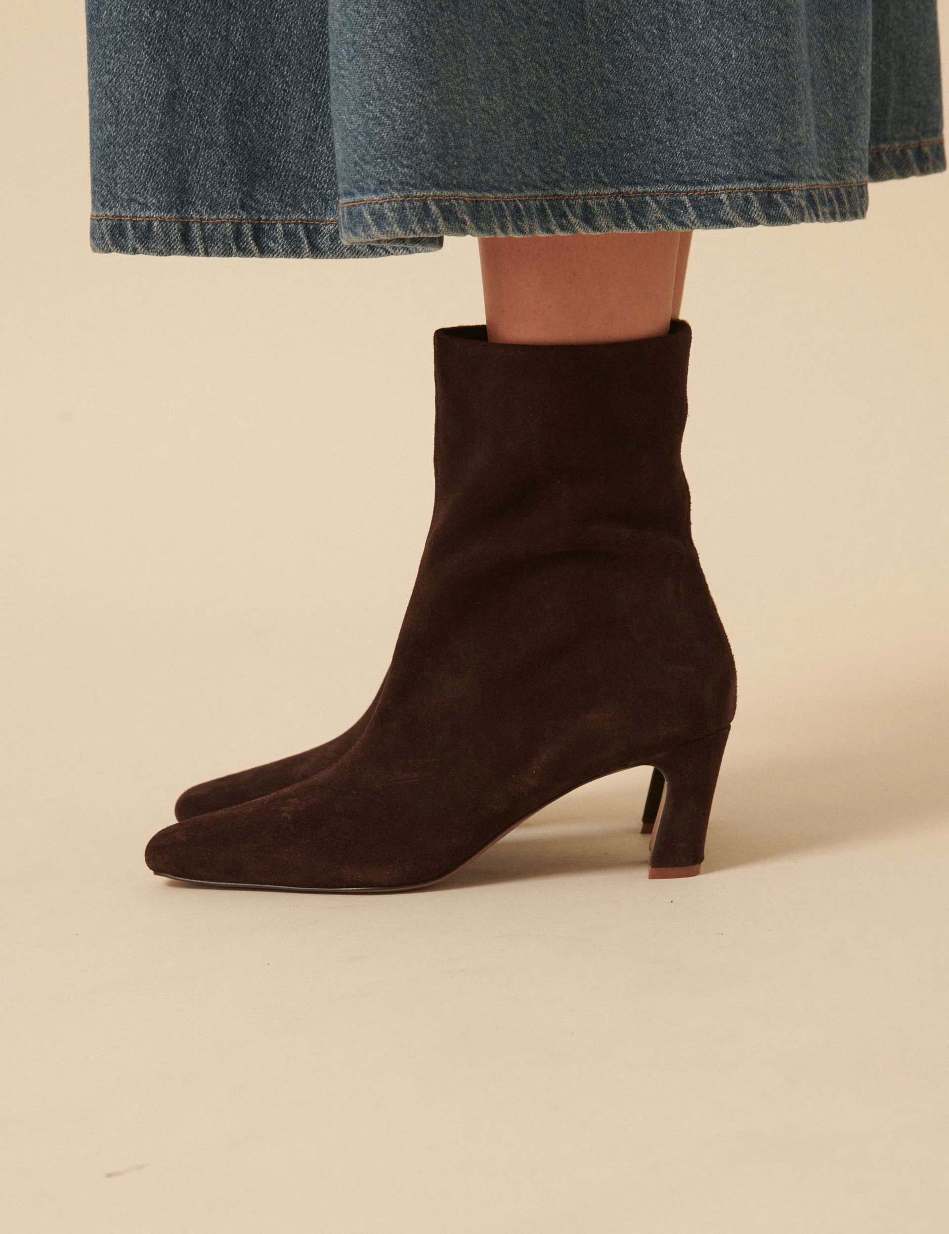 Suede Block Heel Pointed Ankle Boots | Marks & Spencer (UK)