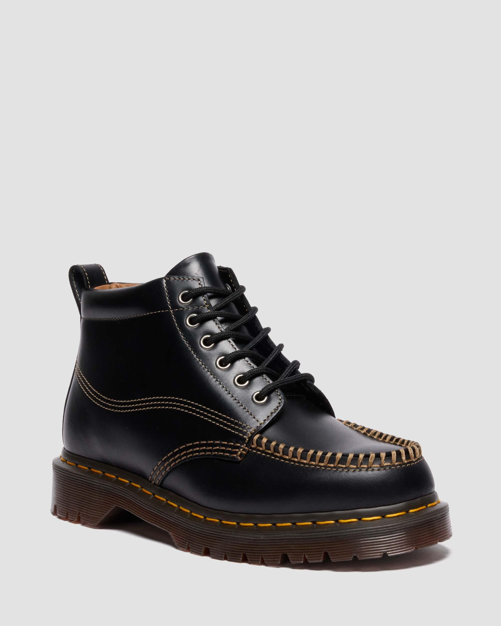 LOWELL CHUKKA MOC TOE LEATHER ANKLE BOOTS in Black | Dr. Martens | Dr. Martens