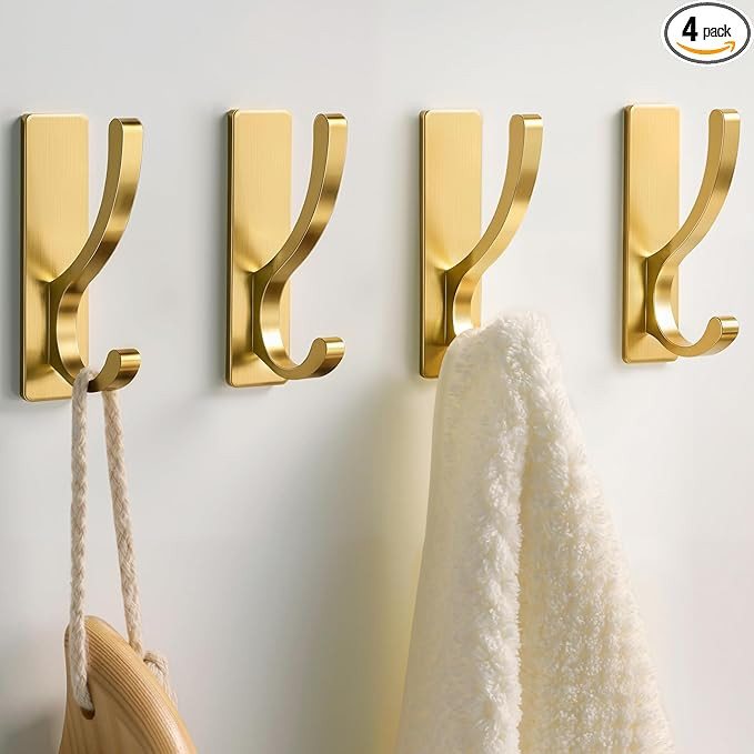 pickpiff Adhesive Wall Hooks for Towels - Sticky Hook Hanging Heavy Duty (13lb), Hanger for Door,... | Amazon (US)